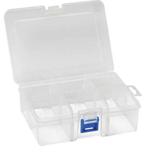 Plastic Compartment Box, 4.75" W x 6.75" D x 2.25" H, 6 Compartments Par Equipment