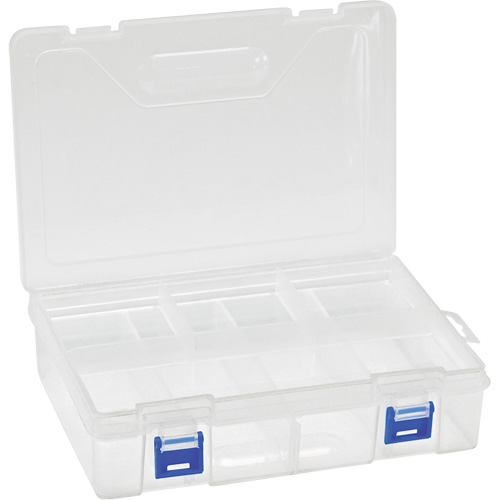 Plastic Compartment Box, 6.25" W x 9.25" D x 2.2" H, 8 Compartments Par Equipment