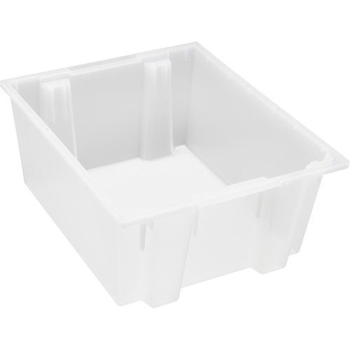 Heavy-Duty Stack & Nest Tote, 10" x 19.5" x 23.5", Clear Par Equipment
