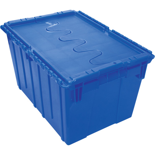 Contenant de distribution en plastique avec dessus basculant, 21,65" x 15,5" x 12,5", Bleu Par Equipment
