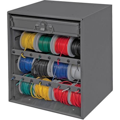 Wire and Terminal Storage Cabinet, Steel, 1 Drawers, 15-9/16" x 11-7/8" x 16-3/8", Grey Par Equipment