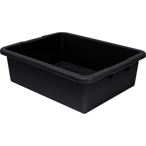 Bac d'entreposage tout usage &agrave; fond rainur&eacute;, 7" ha x 17" p x 22" lo, Plastique, Noir Par Equipment