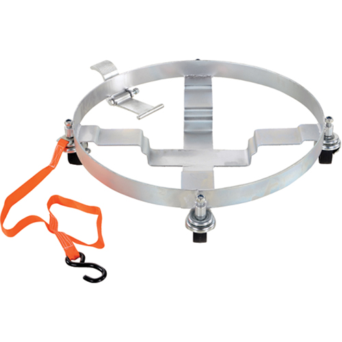 Chariots &agrave; inclinaison pour baril, Acier, Capacit&eacute;e 900 lb, Diam&egrave;tre 23-1/2", Roue en Caoutchouc rigide Par Equipment