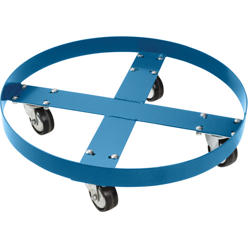 Drum Dolly, Steel, 750 lbs. Capacity, 24" Diameter, Polyolefin Casters Par Equipment