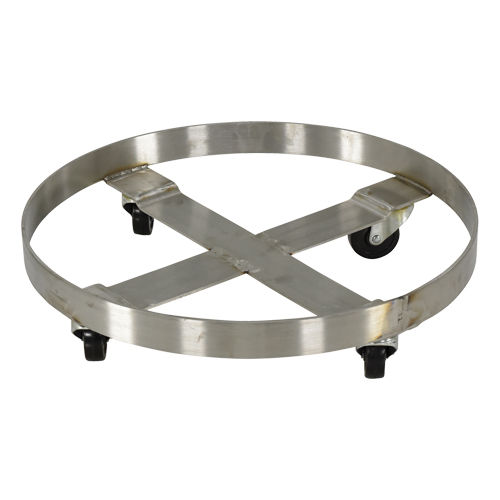 Drum Dollies, Stainless Steel, 800 lbs. Capacity, 23-1/4" Diameter, Rubber Casters Par Equipment