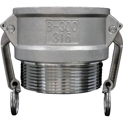 Cam & Groove Coupling, Stainless Steel, Type B, 2-1/2", Male NPT, 150 PSI Par Equipment