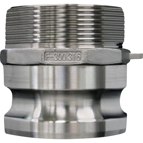 Cam & Groove Coupling, Stainless Steel, Type F, 2-1/2", Male NPT, 150 PSI Par Equipment
