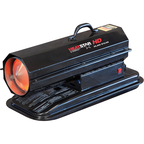 Contractor Series Forced Air Heater, Fan, Kerosene, 50000 BTU/H Par Equipment