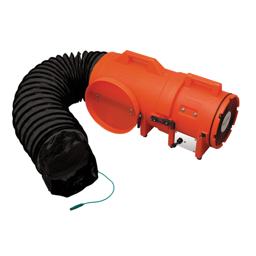 8" Plastic COM-PAX-IAL Blowers, 1/3 HP, 900 CFM, Explosion Proof Par Equipment