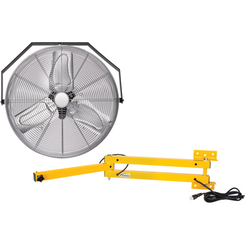 Trousse de ventilateur pour poste de travail industriel avec bras double verrouillable, Industriel, 3 vitesses, Diam&egrave;tre de 24" Par Equipment