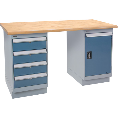 Pre-Designed Workbench, Door & Drawers, 2500 lbs. Cap., 60" W x 36" D, 34" H Par Equipment