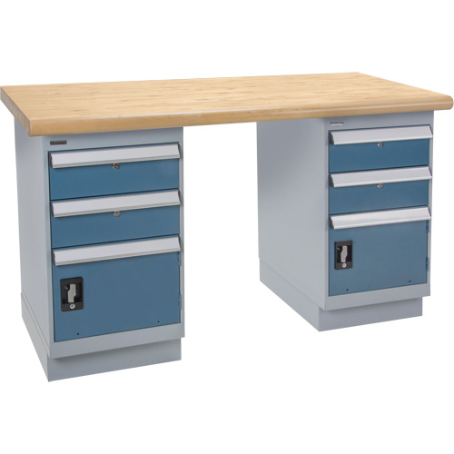 Pre-Designed Workbench, Dual Drawers, 2500 lbs. Cap., 60" W x 36" D, 34" H Par Equipment