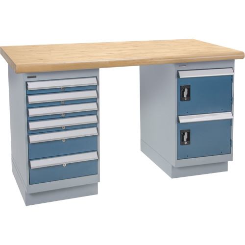 Workbench, Door & Drawers, 2500 lbs. Cap., 72" W x 36" D, 34" H Par Equipment