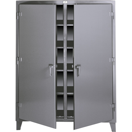 Double Shift Storage Cabinets, Steel, 8 Shelves, 72" H x 72" W x 24" D, Grey Par Equipment