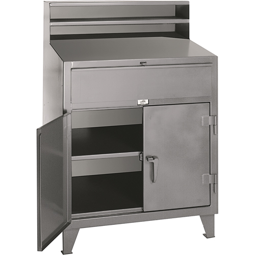 Pupitres d'atelier a/armoire, 36" la x 28" p x 54" h, Gris Par Equipment