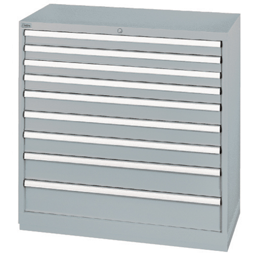 Armoires de rangement avec tiroirs, 9 tiroirs, 40-1/4" la x 22-1/2" p x 41-3/4" h, Gris Par Equipment