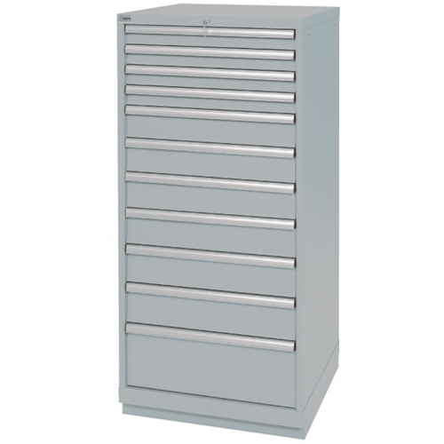 Armoires de rangement avec tiroirs, 11 tiroirs, 28-1/4" la x 28-1/2" p x 59-1/2" h, Gris Par Equipment