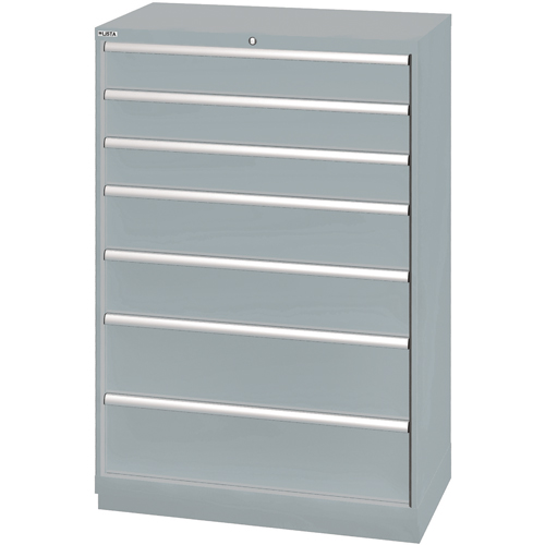 Armoires de rangement avec tiroirs, 7 tiroirs, 40-1/4" la x 22-1/2" p x 59-1/2" h, Gris Par Equipment