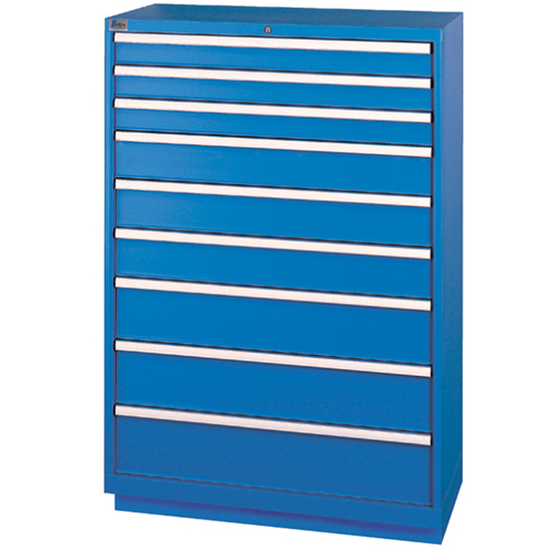 Armoires de rangement avec tiroirs, 9 tiroirs, 40-1/4" la x 22-1/2" p x 59-1/2" h, Bleu brillant Par Equipment