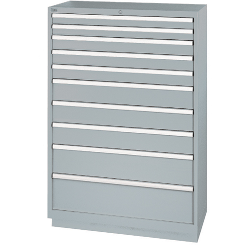 Armoires de rangement avec tiroirs, 10 tiroirs, 40-1/4" la x 22-1/2" p x 59-1/2" h, Gris Par Equipment