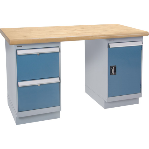 Workbench, Door & Drawers, 2500 lbs. Cap., 72" W x 36" D, 34" H Par Equipment