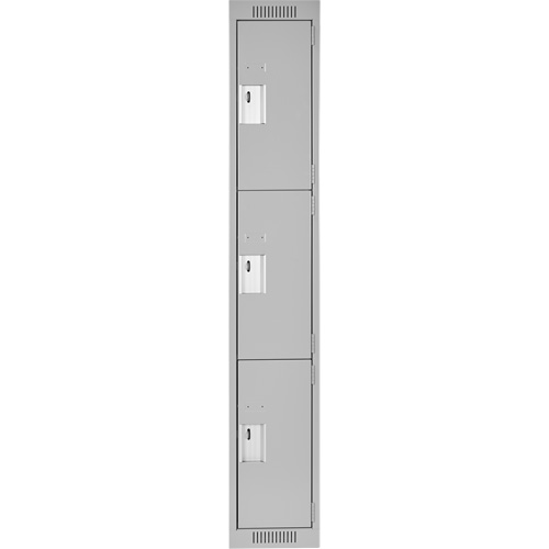 Casiers Clean Line, 3 niveaux, 12" x 18" x 72", Acier, Gris, Rivet (assembl&eacute;) Par Equipment