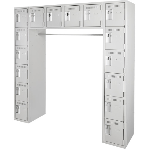 Assembled Archettes Clean Line Economy Lockers, 16 -tier, Bank of 3, 18" x 72" x 12", Steel Par Equipment