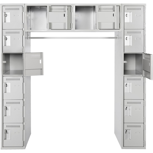 Assembled Archettes Clean Line Economy Lockers, 16 -tier, Bank of 3, 18" x 72" x 12", Steel Par Equipment