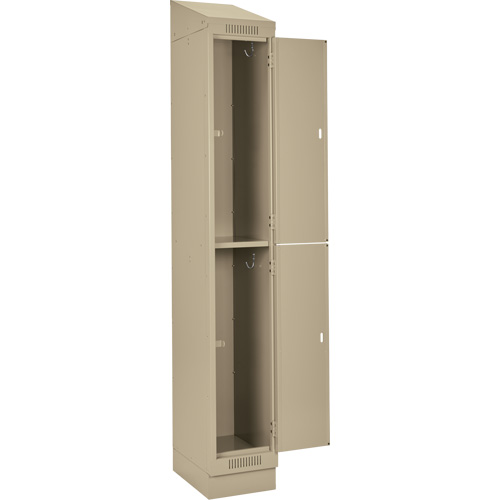 Clean Line Lockers, 2 -tier, Bank of 4, 48" x 18" x 82", Steel, Beige, Rivet (Assembled) Par Equipment