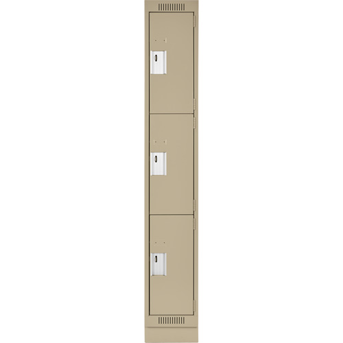 Casiers Clean Line, 3 niveaux, 12" x 18" x 76", Acier, Beige, Rivet (assembl&eacute;) Par Equipment