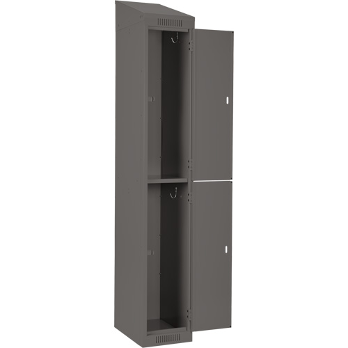 Clean Line Lockers, 2 -tier, Bank of 4, 48" x 18" x 78", Steel, Charcoal, Rivet (Assembled) Par Equipment