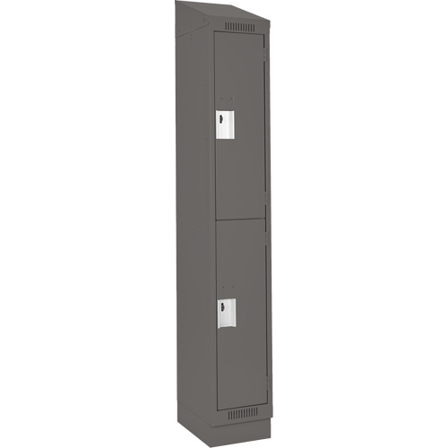 Casiers Clean Line, 2 niveaux, 12" x 18" x 82", Acier, Charbon, Rivet (assembl&eacute;) Par Equipment