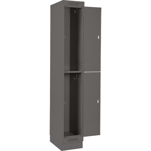 Clean Line Lockers, 2 -tier, Bank of 4, 48" x 18" x 76", Steel, Charcoal, Rivet (Assembled) Par Equipment
