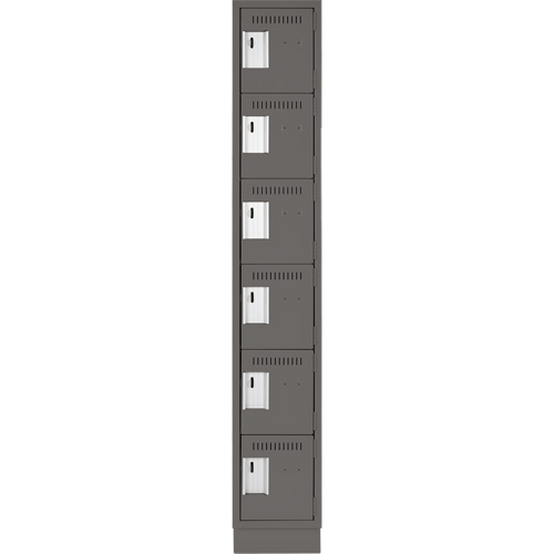 Petits casiers Clean Line, 6 niveaux, 12" x 18" x 76", Acier, Charbon, Rivet (assembl&eacute;) Par Equipment