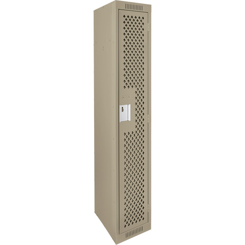 Clean Line Lockers, 12" x 12" x 72", Steel, Beige, Rivet (Assembled), Perforated Par Equipment