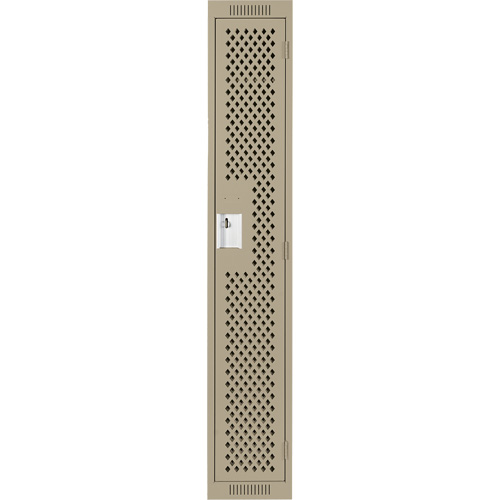 Clean Line Lockers, 12" x 12" x 72", Steel, Beige, Rivet (Assembled), Perforated Par Equipment