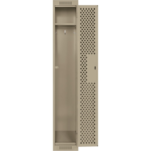 Clean Line Lockers, 12" x 12" x 72", Steel, Beige, Rivet (Assembled), Perforated Par Equipment