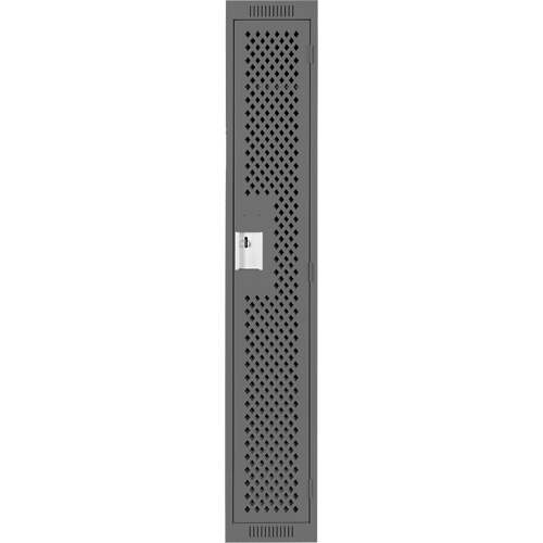 Clean Line Lockers, 12" x 12" x 72", Steel, Charcoal, Rivet (Assembled), Perforated Par Equipment