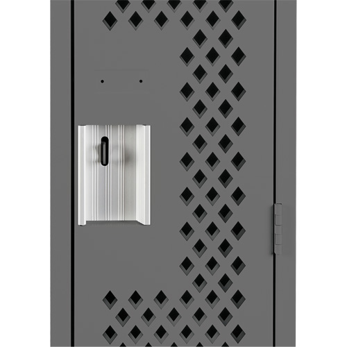 Clean Line Lockers, 12" x 12" x 72", Steel, Charcoal, Rivet (Assembled), Perforated Par Equipment