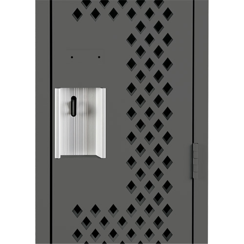 Clean Line Lockers, Bank of 3, 36" x 12" x 72", Steel, Charcoal, Rivet (Assembled), Perforated Par Equipment