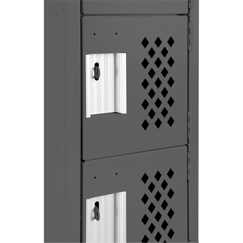 Assembled Lockerettes Clean Line Perforated Economy Lockers, 6 -tier, Bank of 3, 18" x 72" x 12", Steel Par Equipment