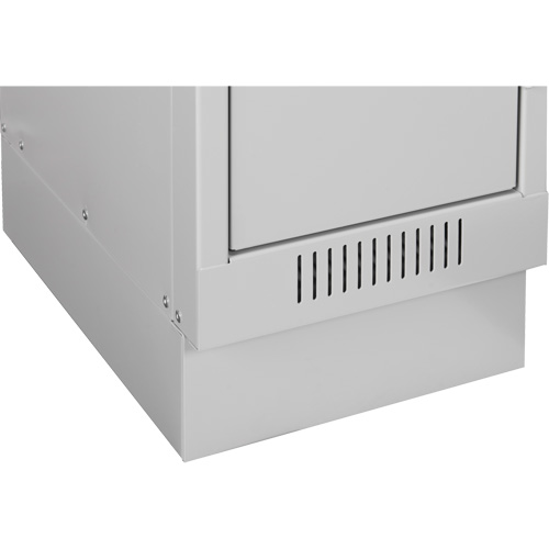 Clean Line Economy Lockers Recessed Base, 1 Banks, 4" H x 12" W x 18" D, Grey, Steel Par Equipment