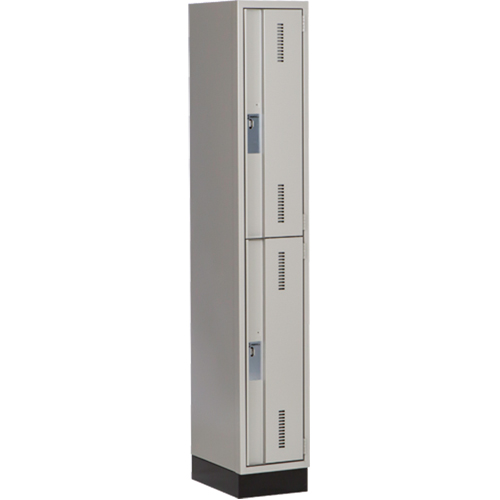 Concorde Heavy-Duty Lockers, 2 -tier, 12" x 18" x 76", Steel, Grey, Welded (Assembled) Par Equipment