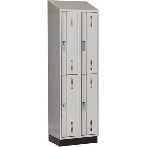 Casiers robustes Concorde, 2 niveaux, Bloc de 2, 24" x 18" x 82", Acier, Gris, Soud&eacute; (assembl&eacute;) Par Equipment