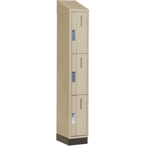 Casiers robustes Concorde, 3 niveaux, 12" x 18" x 82", Acier, Beige, Soud&eacute; (assembl&eacute;) Par Equipment