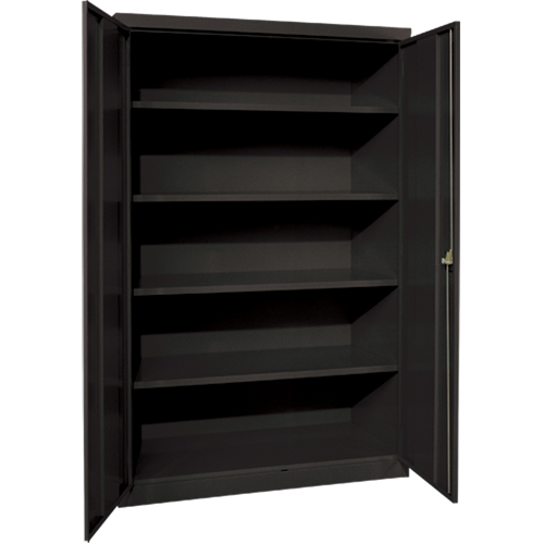Armoires de rangement Hi-Boy profondes, Acier, 4 Tablettes, 72" h x 36" la x 24" P, Noir Par Equipment