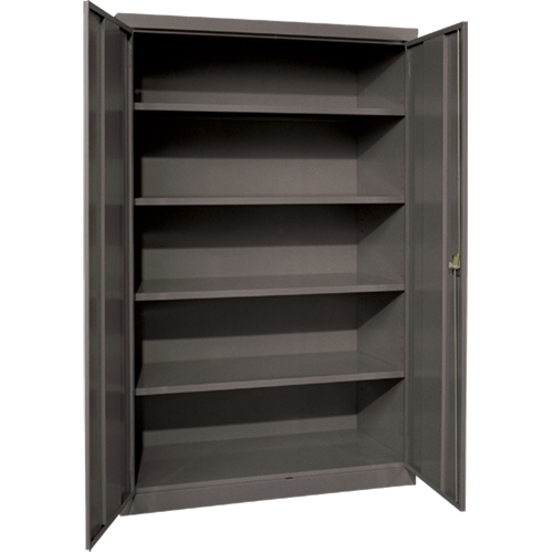 Deep Hi-Boy Storage Cabinet, Steel, 4 Shelves, 72" H x 36" W x 24" D, Charcoal Par Equipment