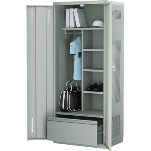 Casier de luxe pour &eacute;quipement, Acier, 36" la x 24" p x 72" h, Gris Par Equipment