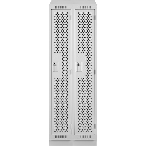 Casiers Clean Line, Bloc de 2, 24" x 12" x 82", Acier, Gris, Rivet (assembl&eacute;), Perfor&eacute; Par Equipment
