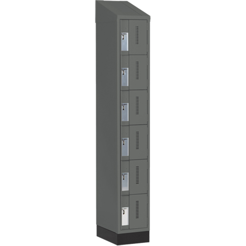 Concorde Heavy-Duty Lockers, 6 -tier, 12" x 18" x 82", Steel, Charcoal, Welded (Assembled) Par Equipment